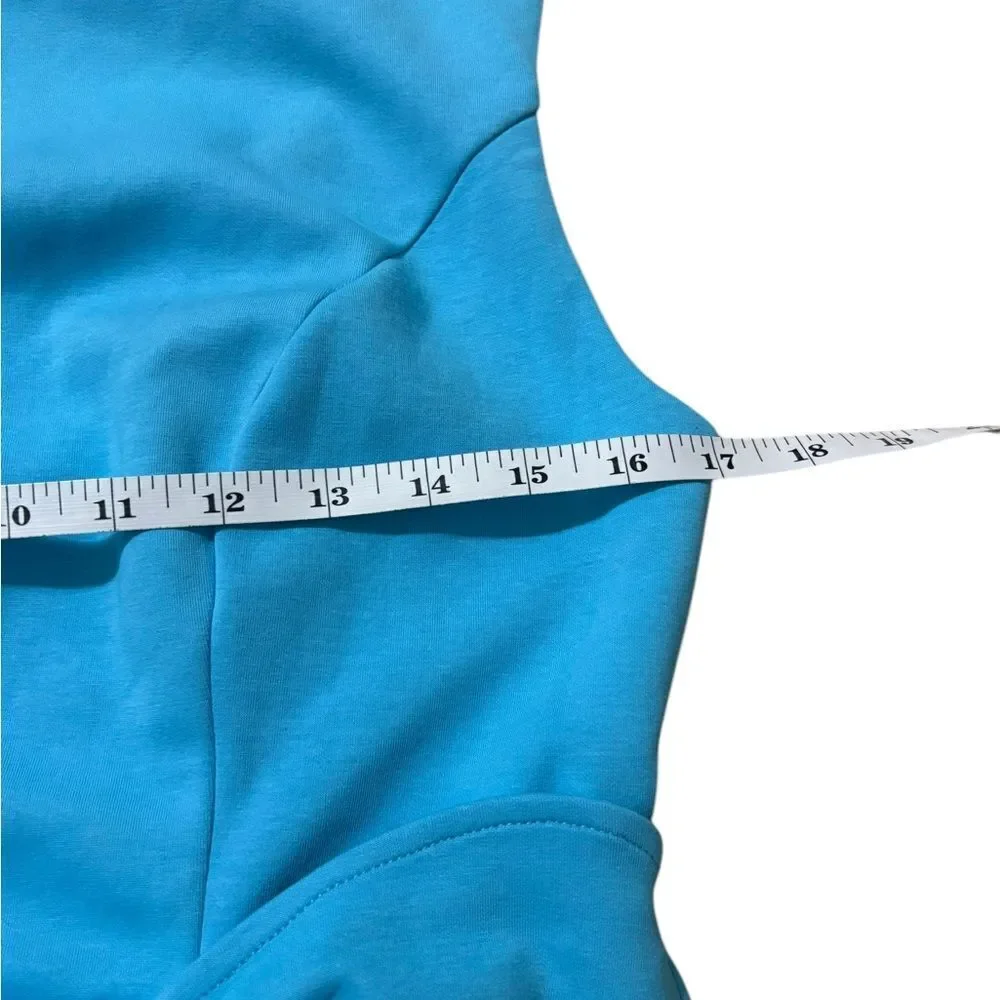 Fehaute Cowl Neck Ruched Cap Sleeve Sheath Midi Dress • Size 6 • - Picture 6 of 12